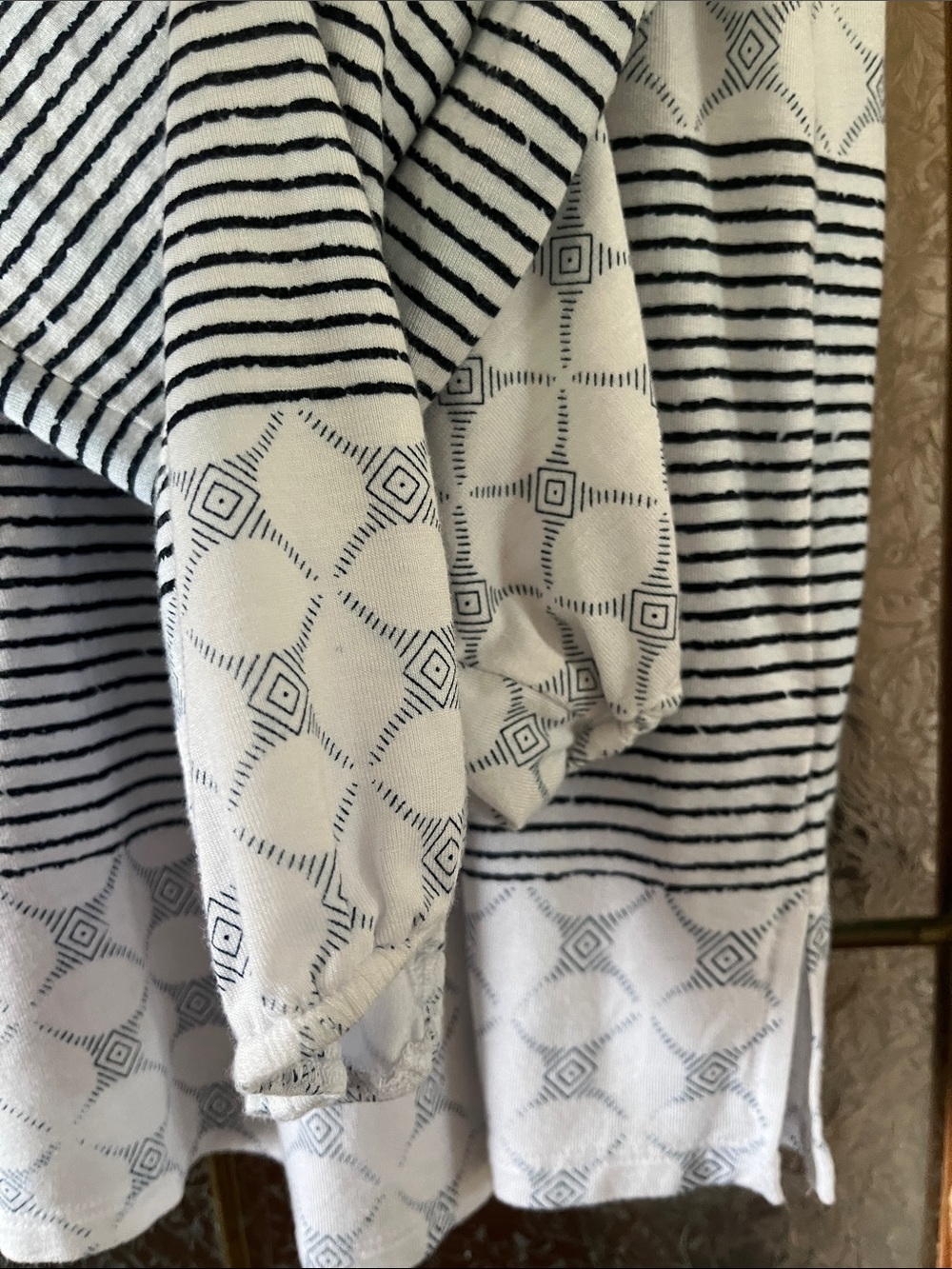 Striped Navy & White Long Sleeve Tunic with Red Tassels - Picture 4 of 5